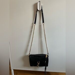 Rebecca Minkoff Black Shoulder Bag with Gold Chain